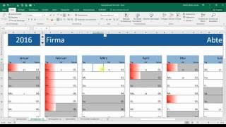 Kalender  Jahresplaner Excel 2013 Teil 3 [upl. by Grieve]