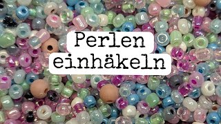 Grundtechniken 🌸Perlen in ein Häkelstück häkeln 💗 [upl. by Bate]