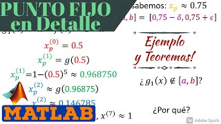 Método Iteración PUNTO FIJO  TODO lo que NECESITAS SABER con ejemplo en Matlab [upl. by Peirce363]