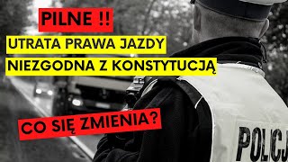 Utrata prawa jazdy  niezgodna z konstytucją Co się zmienia [upl. by Idnar]