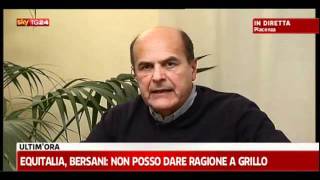 Bersani su equitalia e sulle dichiarazioni di beppe grillo  skytg24 3 gen2012 [upl. by Diley]