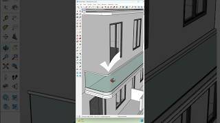 ✅Easy way to create curve railing in sketchup youtubeshorts new sketchup viralvideo [upl. by Mills]