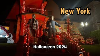 4K NYC Walk  Best Halloween Decorations Brooklyn Dyker Heights amp More [upl. by Ellenaej]