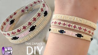 Zarif Dolama Bileklik yapımıElegant Wristband makingHow to make braceletBeads The Month Tutorial [upl. by Noitsirhc]