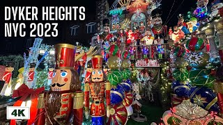 Dyker Heights Christmas Lights 2023 4K Walking Tour ✨🗽 4K NYC Christmas Walk [upl. by Prunella67]