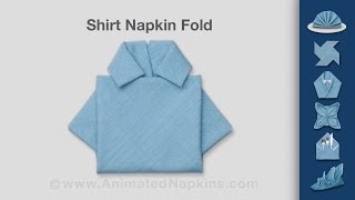 Napkin Folding  How to Fold a Shirt with Collar [upl. by Eggleston]