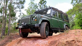 Fully Restored LAND ROVER DEFENDER 110 with 28L Cummins Diesel Engine  ECD Automotive Design [upl. by Gnak101]