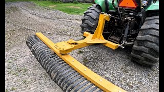 Landscape Rake First Use compacttractor tractor diesel [upl. by Middendorf]