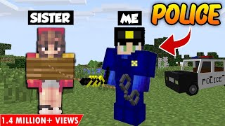 I TROLLED My Sister becoming POLICE OFFICER in Minecraft 🤣 [upl. by Nnylodnewg]