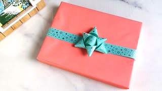 DIY ribbon bow tie tutorial  How to make a ribbon star bow for gift wrapping ideas [upl. by Stanfield880]