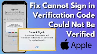 FIX Cannot Sign In Your Apple ID Password amp Verification Code Could not Be Verified [upl. by Ian]