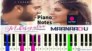 Meherezylaa  Piano Notes  Maanadu  Simbu  Yuvan  Isai Petti [upl. by Betz]