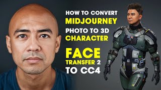 Midjourney Photo to 3D Character  How to use FACE TRANSFER 2  DAZ to CC4 [upl. by Nedyrb142]