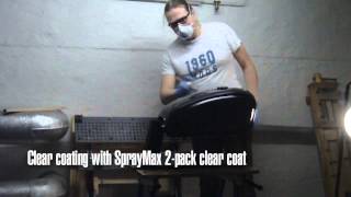 Wet sanding sags and clear coating with SprayMax 2pack spray paint [upl. by Gibrian748]