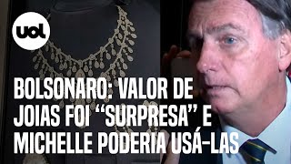 Para Bolsonaro Michelle poderia usar joias mas não se desfazer delas [upl. by Anawaj]