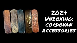 Unboxing Shell Cordovan Accessories Ebony Stick and horse hair brushes [upl. by Joon]