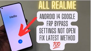 All Realme And Narzo Android 14 Google Frp Bypass Settings Not Open New Method 100 Work [upl. by Trilby]