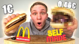 McDonald‘s 1 EURO CHALLENGE HAMBURGER mit 1€ besser selber machen [upl. by Zaria188]