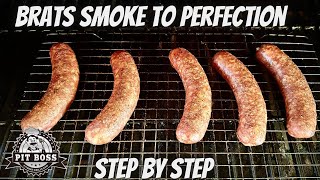 Pit boss smoke brats  how to smoke brats on pellet grill [upl. by Waldemar]