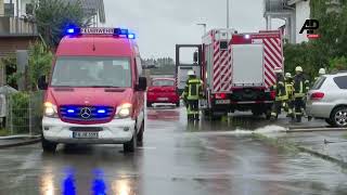 Heavy rainfall causes flooding in Meckenbeuren [upl. by Ahse441]