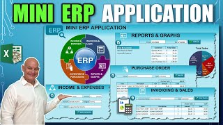 Learn How To Create This Mini ERP Application With Invoicing Purchasing amp Dashboard In Excel [upl. by Aloke]