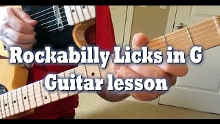 Rockabilly Guitar licks in G lesson by Tom Conlon [upl. by Maples]