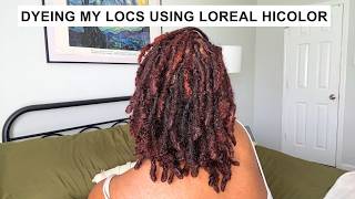 Dyeing my Locs START to FINISH using LOreal Excellence HiColor Copper Red IN REAL TIME [upl. by Agle]