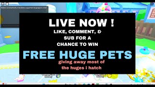 ROBLOX PET SIMULATOR 99  AFK HATCHGRIND  FREE HUGE AT 10K [upl. by Akcira]