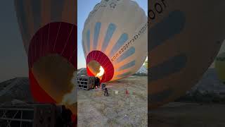 Warming up our hot balloon at Cappadocia Turkey [upl. by Ivie882]