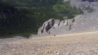 Scree Ski on Mount Yamnuska [upl. by Elreath487]