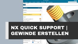 Siemens NX Gewinde erstellen anzeigen Zeichnung und bemaßen [upl. by Ameg]