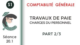 Les travaux de paie les charges de personnel séance 201 Comptabilitégénérale1 [upl. by Natanoj75]