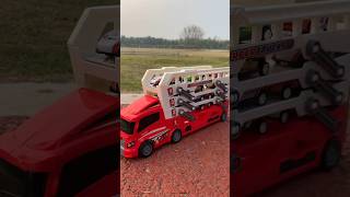 Diecast Ejector Container Truck with 6 Alloy Cars  Pull Back Catapult Taxi Race amp Storage [upl. by Hakym]