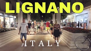 Lignano Sabbiadoro Italy  Urlaub 2023  Evening Walking Tour 4K UHD [upl. by Nickola421]