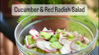 Easy Salad Recipe  Cucumber and Red Radish Salad [upl. by Rania]