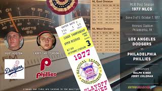 1977Oct07 • LADPHI • NLCS G3 • Los Angeles Dodgers vs Philadelphia Phillies  Baseball Radio [upl. by Nirrat]