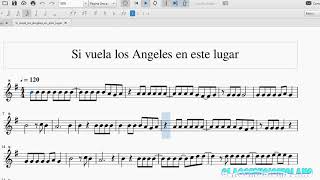 Partitura si vuelan los ángeles en este lugar para flauta dulce recorder [upl. by Adnohsat]