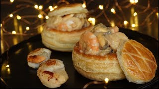 Seafood Bouchées à La Reine  Vol Au Vent  Bechamel Sauce  French Starter Recipe [upl. by Purse]