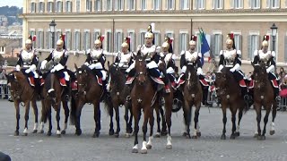 Cambio della Guardia al Quirinale con i Corazzieri e la Fanfara Carabinieri a Cavallo [upl. by Notnek]