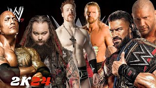 30 SUPERSTARS GAUNTLET MATCH WWE MAIN EVENTS 2024  WWE2K24 [upl. by Matuag121]