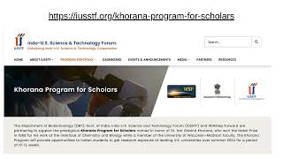 Khorana Fellowship internship for international students in USA [upl. by Rudwik]