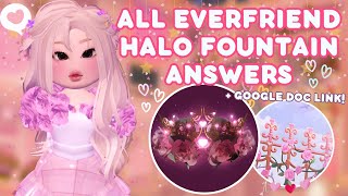 EVERFRIEND HALO FOUNTAIN ANSWERS 2024 💌 ✨Valentines Update Royale High 🌹 [upl. by Decato409]