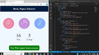 A Simple JavaScript Project Rock Paper Scissors Game javascript html [upl. by Eyatnod]