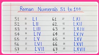 Roman numerals 51 to 100  Roman numbers from 51 to 100  51 se 100 tak Roman numerals [upl. by Terry]