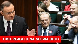 Wybuchnęli śmiechem po słowach Dudy Tusk aż pokręcił głową [upl. by Drarreg45]