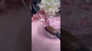 Did someone say rose gold glitter acrylic 🙈 nailswatches acrylicnails nailart nailtech nails [upl. by Aramad]