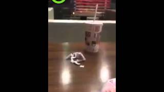 Ketchup straw prank at McDonalds [upl. by Dnomayd]