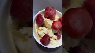 Salted Caramel Ice Cream with Berries on Top icecream sweethtooth strawberry dessert [upl. by Amsden]