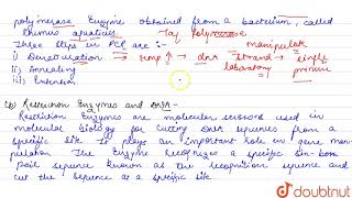 Explain briefly a PCR b Restriction enzymes and DNA c Chitinase  12  BIOTECHNOLOGY PRIN [upl. by Grunenwald]