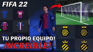 ASÍ PODRÁS CREAR TU EQUIPO Y ESTADIO EN FIFA 22 MODO CARRERA [upl. by Nilhsa]